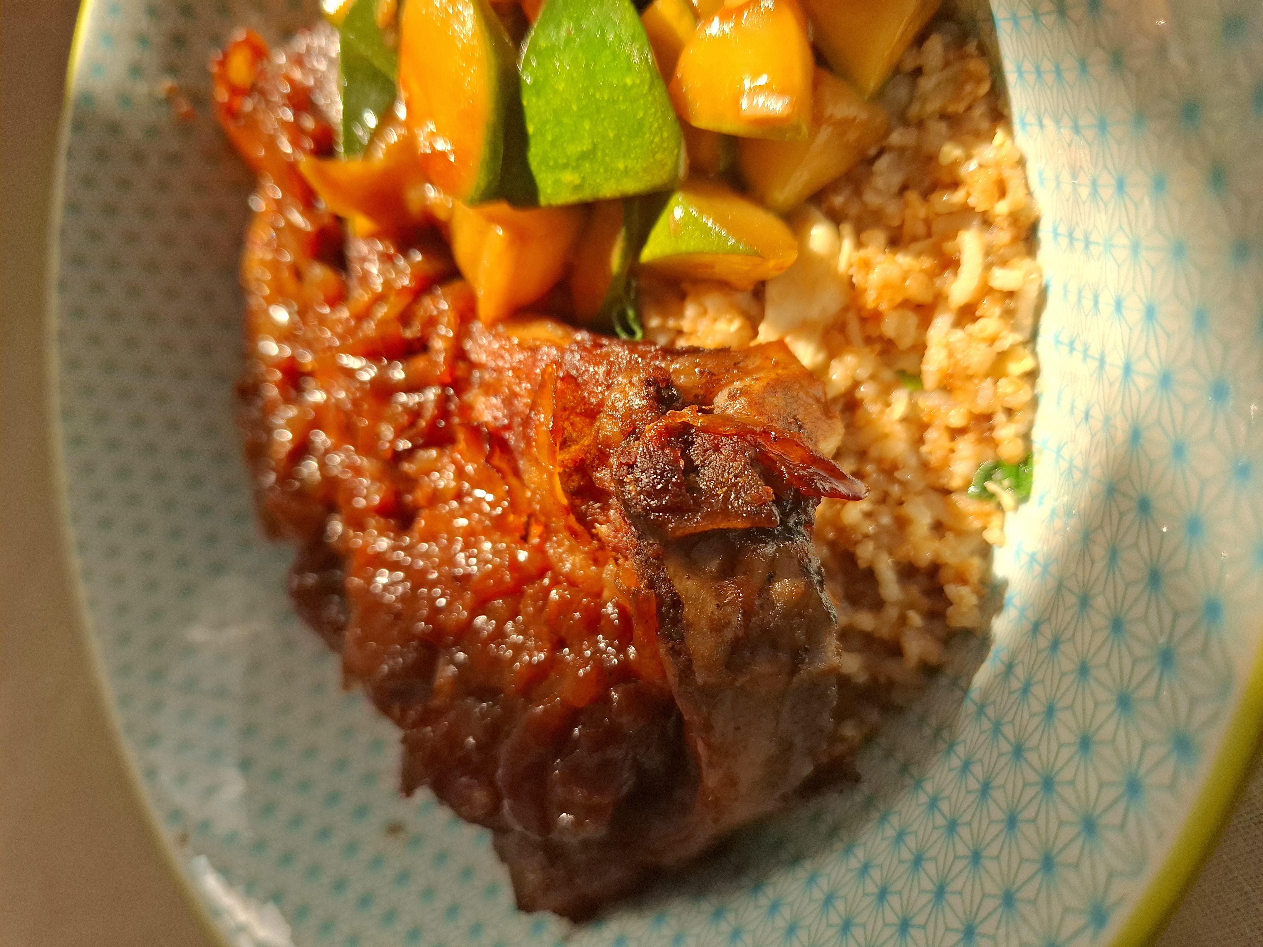 Cotelette au four et légumes